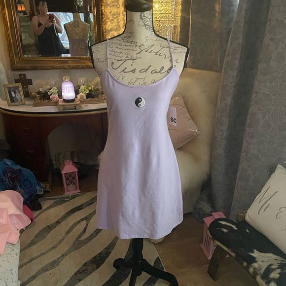 LAVENDER SUNDRESS W:YIN& YANG TIE BACK - Picture 2 of 10